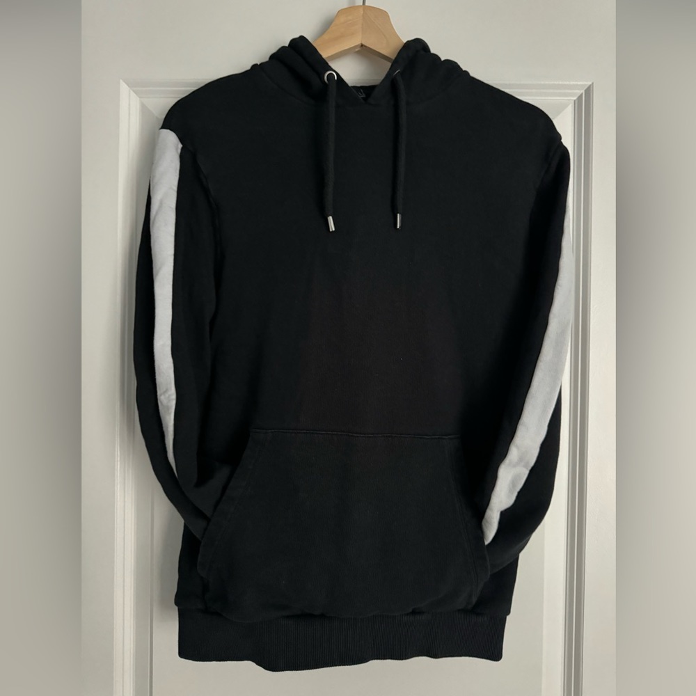ASOS Black Hoodie with White Stripes